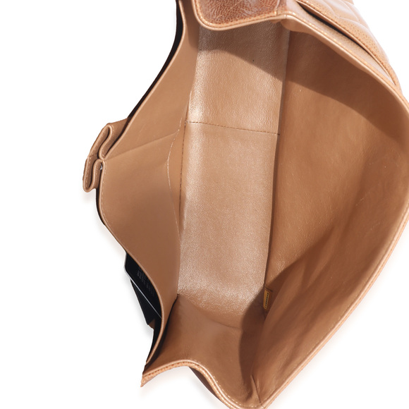 Chanel Gold Metallic Caviar Jumbo Double Flap Handbag - Picture 2 of 8